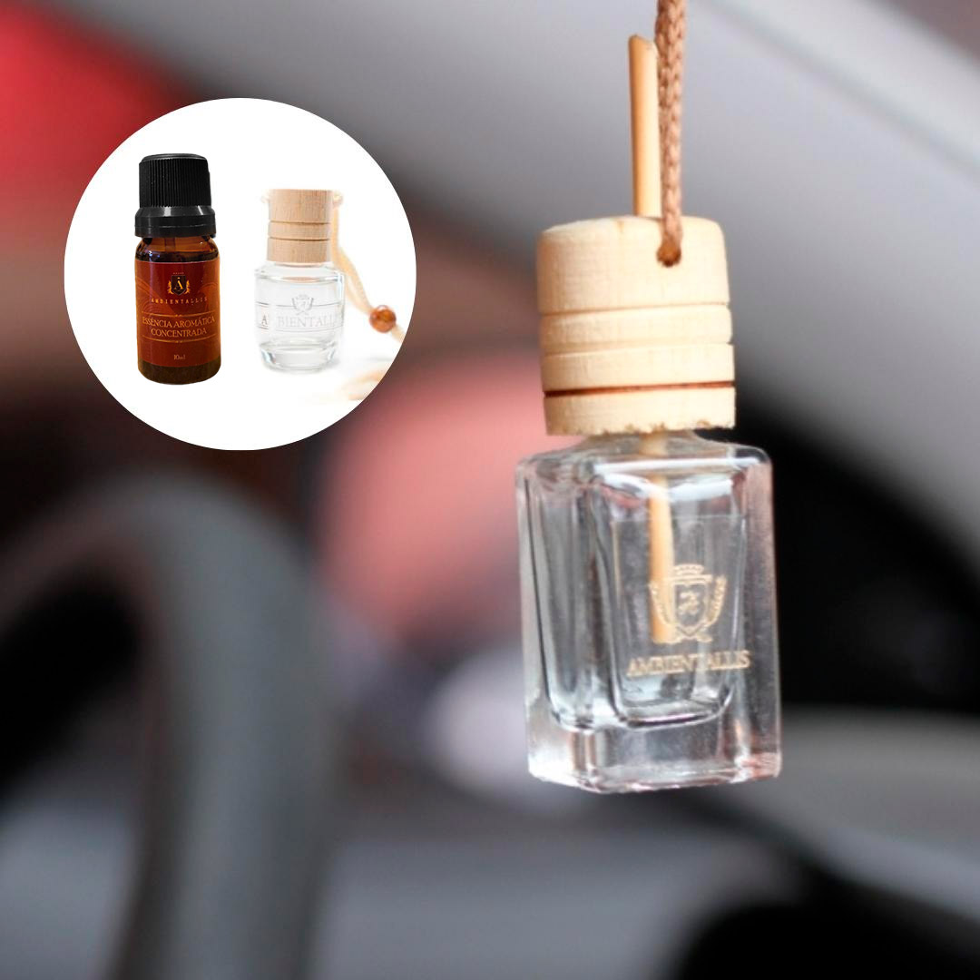 Kit Difusor Veicular Clip para Saída de Ar + 3 Refis de Essência 10ml - Carro Novo, Lavanda e Cítrico